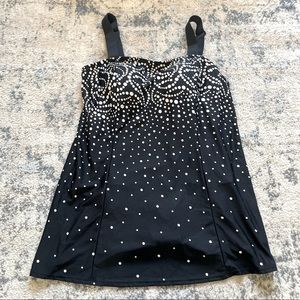 Swim 365 | Swim Dress Swimsuit Black White Polka Dots Size 20 W Padded Modest